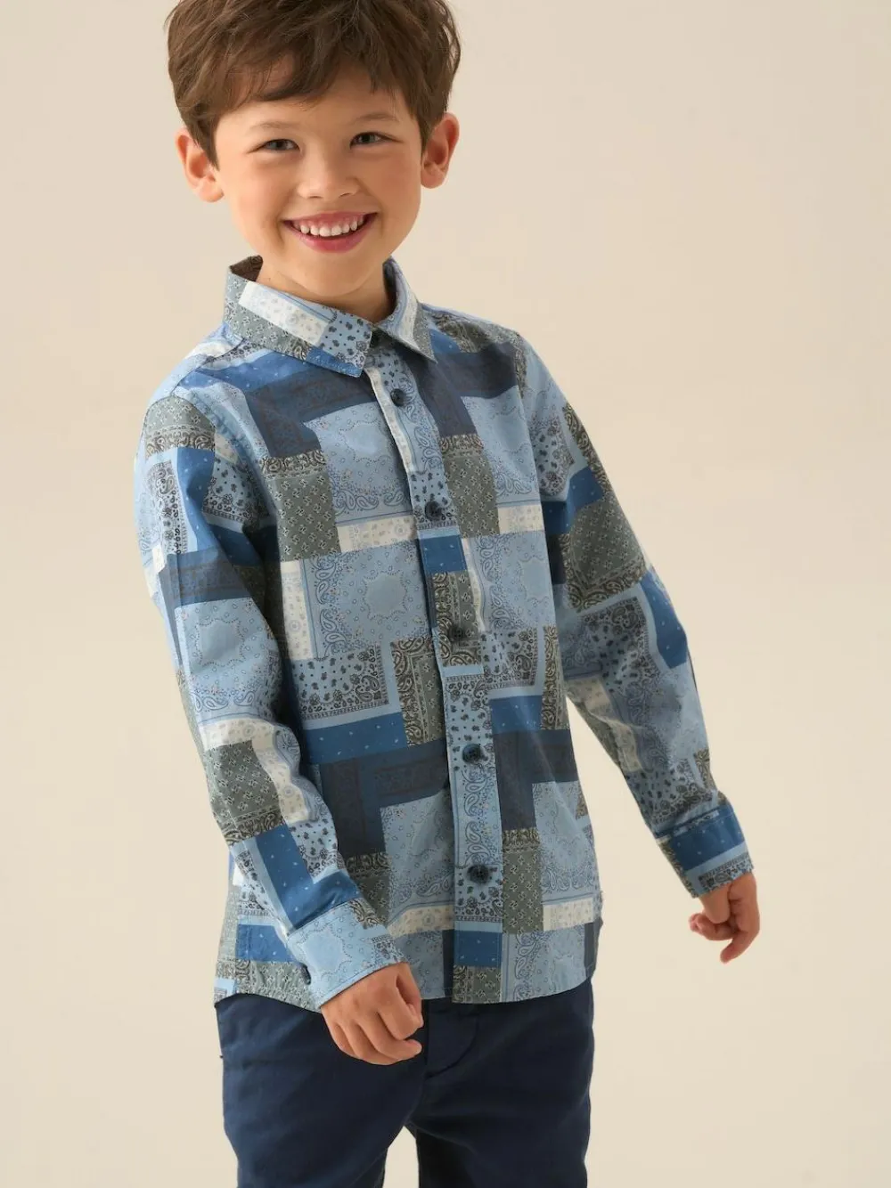 Angel & Rocket Blue Bodhi Printed Chambray Shirt^BOY Shirts
