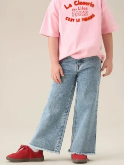 Angel & Rocket Blue Brooke Wide Leg Heart Print Pocket Jeans^ Jeans