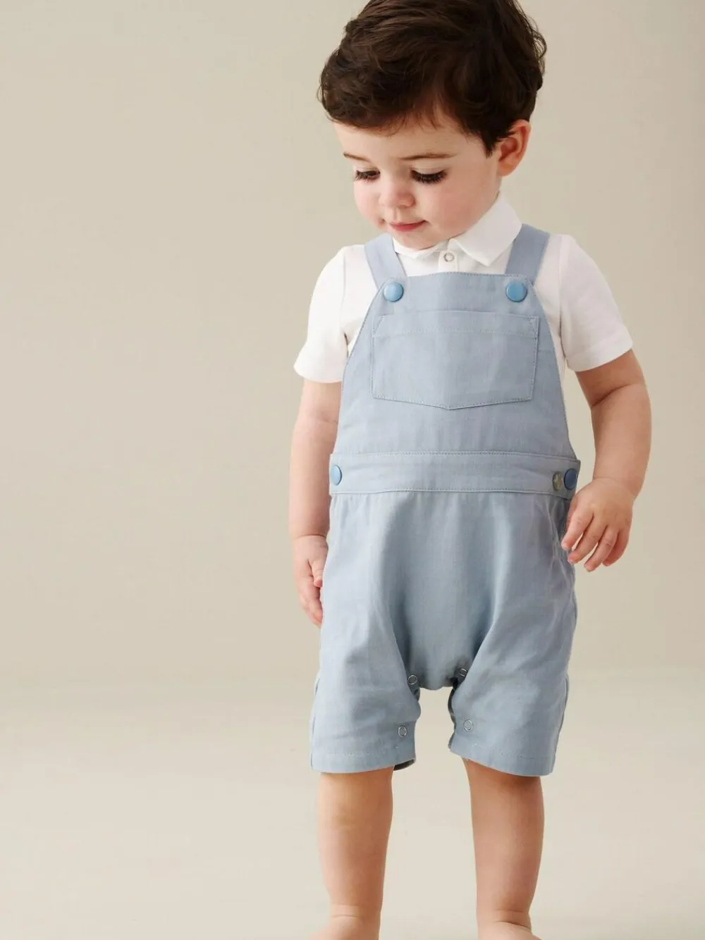 Angel & Rocket Blue Jaxson Dungaree Shorts Set^BOY Dungarees