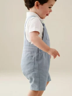 Angel & Rocket Blue Jaxson Dungaree Shorts Set^BOY Dungarees