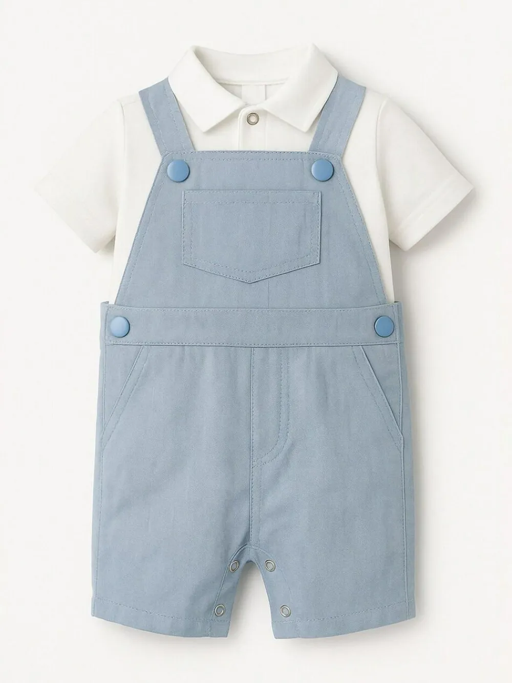 Angel & Rocket Blue Jaxson Dungaree Shorts Set^BOY Dungarees