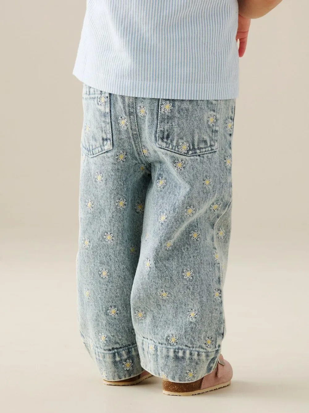 Online Angel & Rocket Blue Kiki Embroidered Daisy Wide Leg Jeans