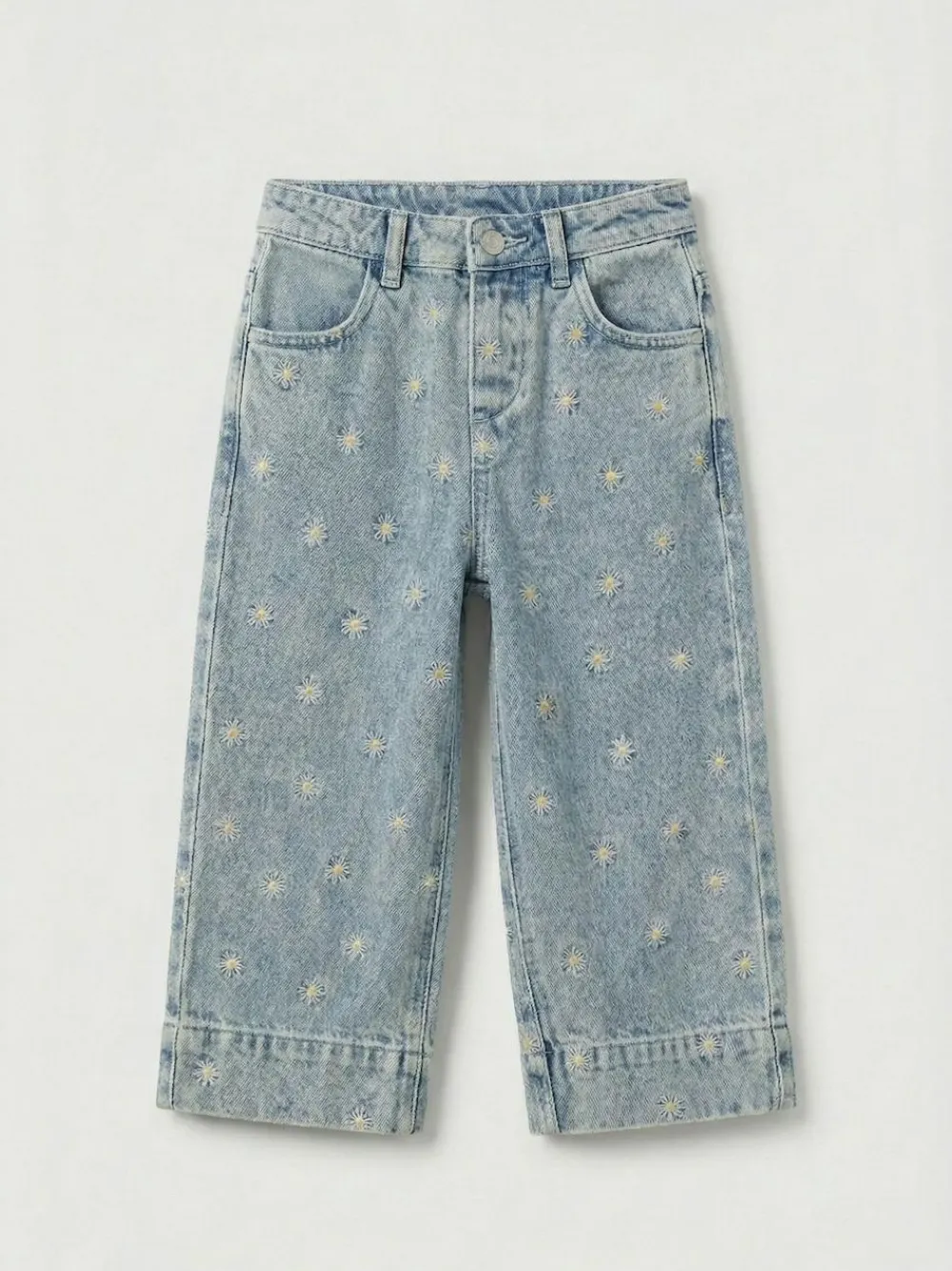 Online Angel & Rocket Blue Kiki Embroidered Daisy Wide Leg Jeans