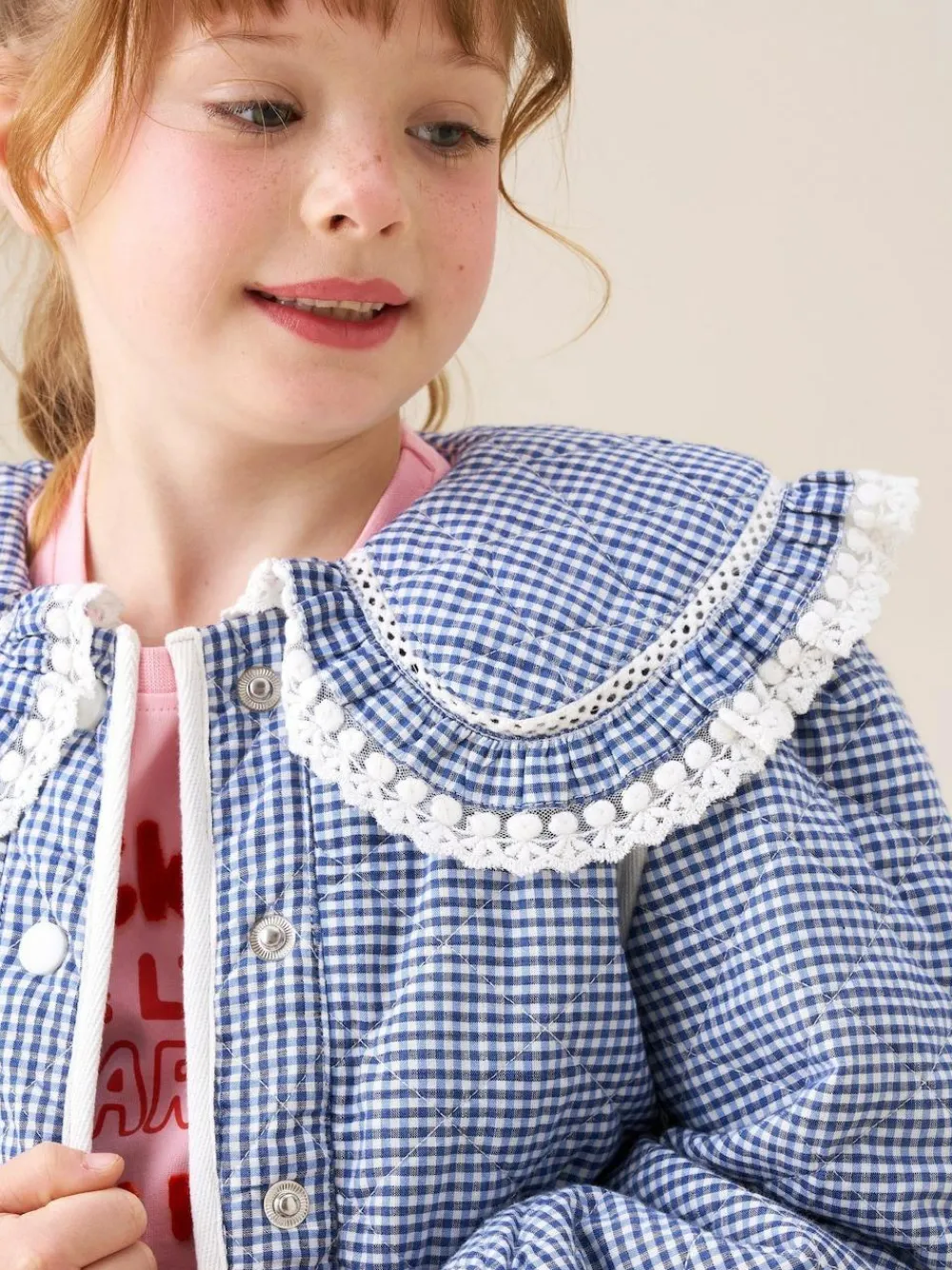 Hot Angel & Rocket Blue Lottie Quilted Lace Trim Collar Jacket