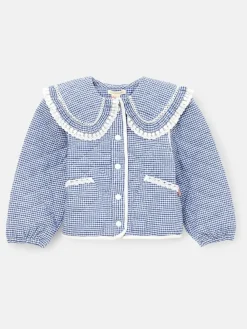 Hot Angel & Rocket Blue Lottie Quilted Lace Trim Collar Jacket