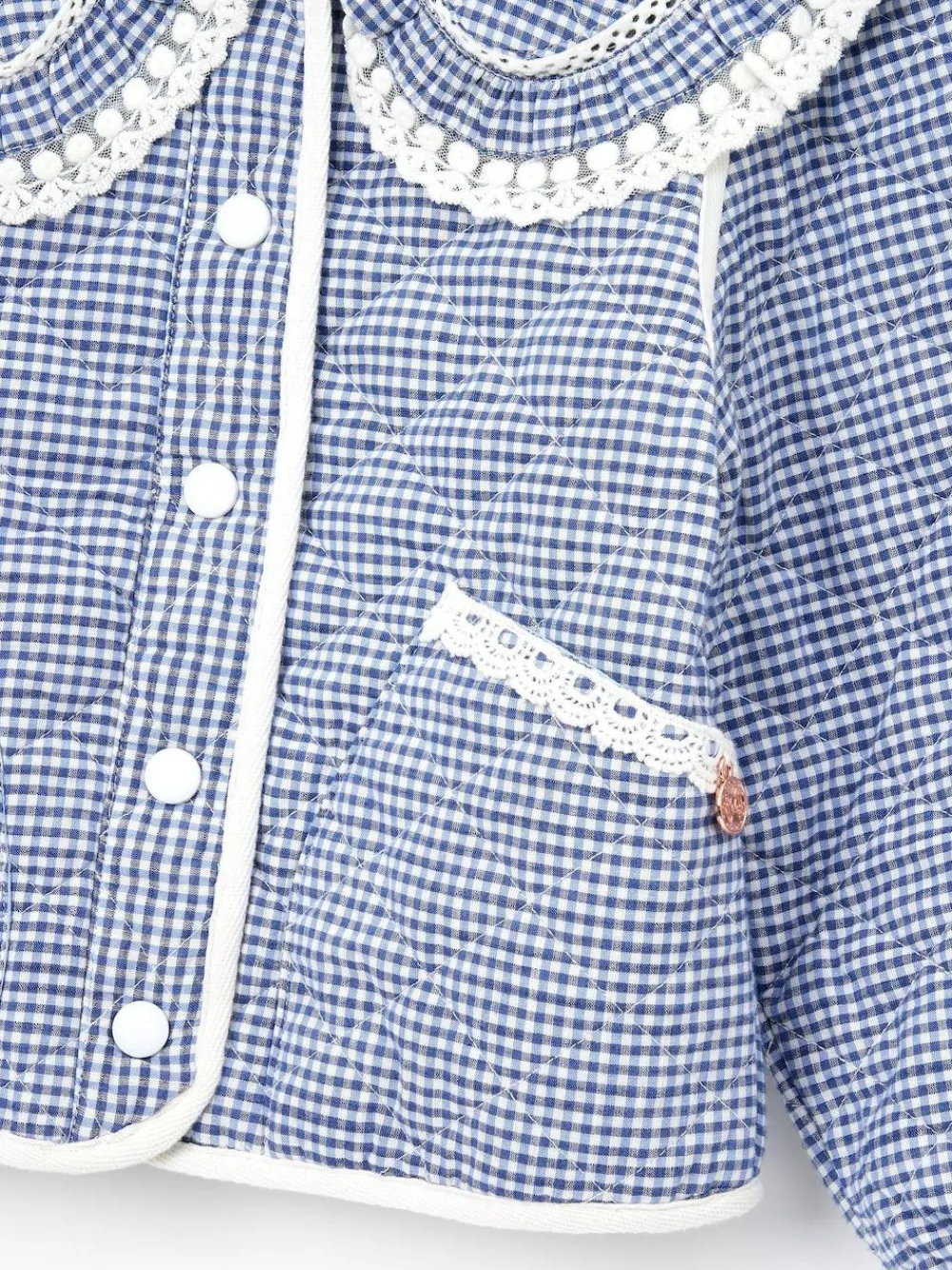 Hot Angel & Rocket Blue Lottie Quilted Lace Trim Collar Jacket