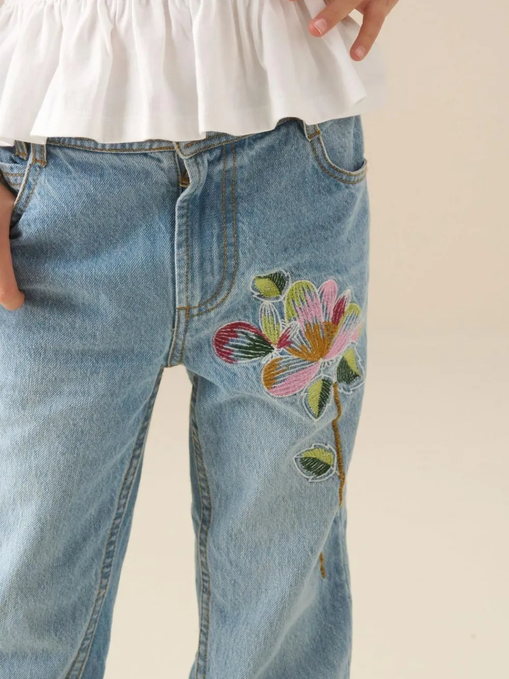 Angel & Rocket Blue Millie Embroidered Flared Denim Jeans^ Jeans