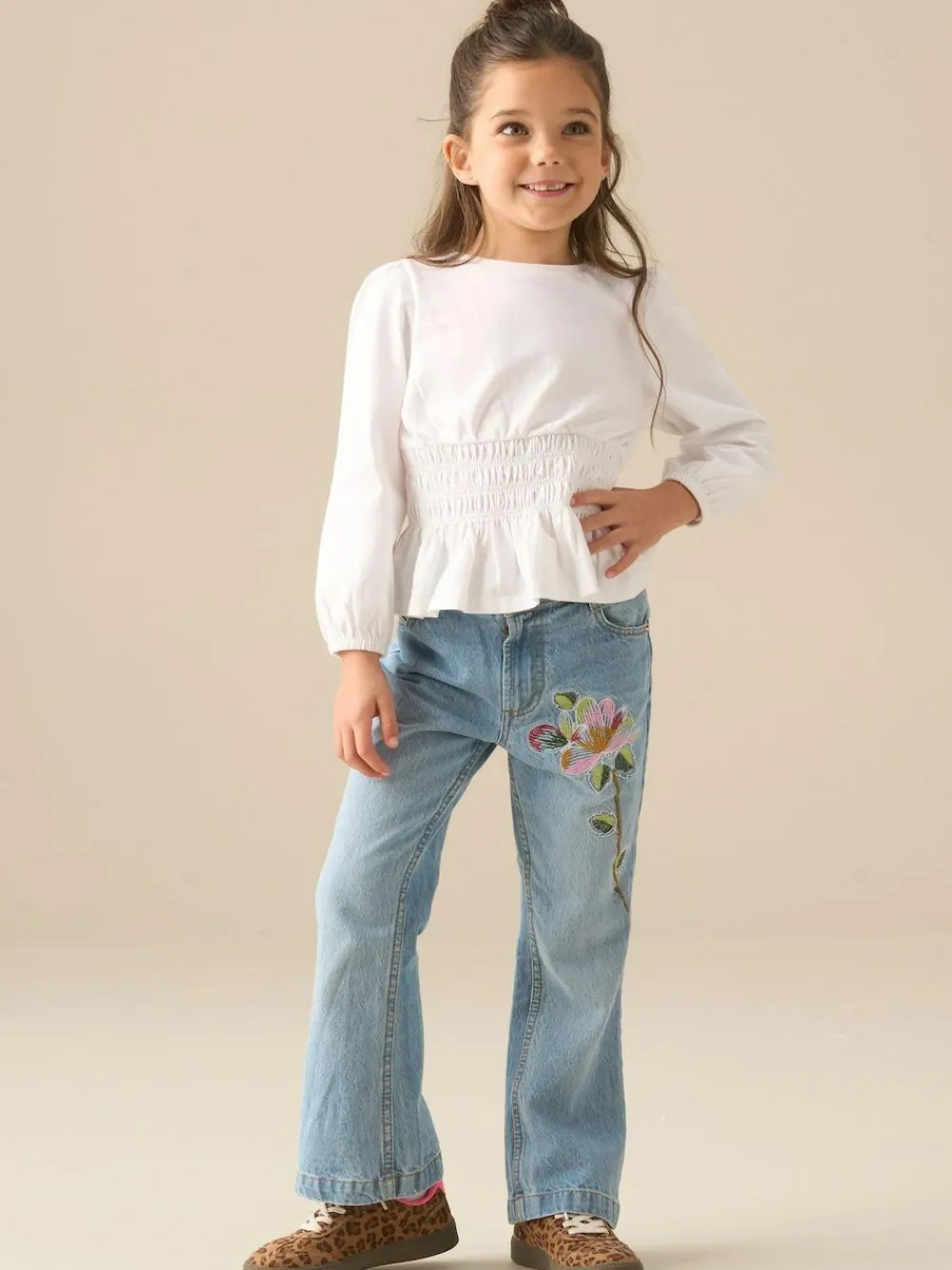 Angel & Rocket Blue Millie Embroidered Flared Denim Jeans^ Jeans