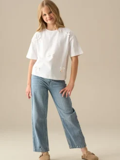 Outlet Angel & Rocket Blue Mollie Barrel Leg Denim Jeans