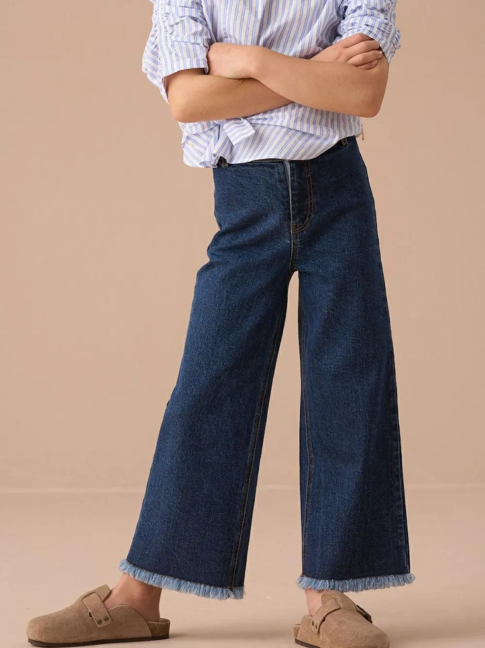 Angel & Rocket Blue Paloma Blue Heart Pocket Cropped Jeans^ Jeans