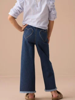 Angel & Rocket Blue Paloma Blue Heart Pocket Cropped Jeans^ Jeans