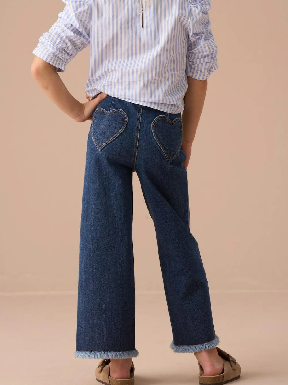 Angel & Rocket Blue Paloma Blue Heart Pocket Cropped Jeans^ Jeans