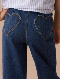 Angel & Rocket Blue Paloma Blue Heart Pocket Cropped Jeans^ Jeans
