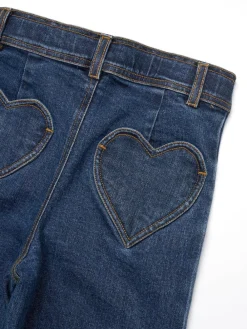 Angel & Rocket Blue Paloma Blue Heart Pocket Cropped Jeans^ Jeans