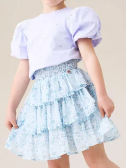 Angel & Rocket Blue Polly Leopard Print Ra Ra Skirt