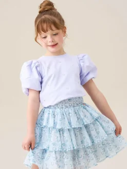 Angel & Rocket Blue Polly Leopard Print Ra Ra Skirt