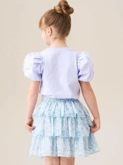 Angel & Rocket Blue Polly Leopard Print Ra Ra Skirt