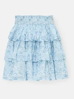 Angel & Rocket Blue Polly Leopard Print Ra Ra Skirt