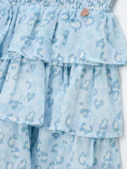 Angel & Rocket Blue Polly Leopard Print Ra Ra Skirt