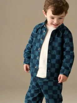 Best Angel & Rocket Blue Tommy Cord Check Shirt