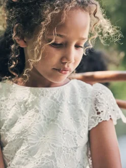 Sale Angel & Rocket Cream Esme Lace Bodice Dress