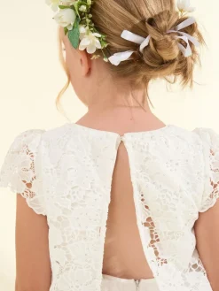 Sale Angel & Rocket Cream Esme Lace Bodice Dress