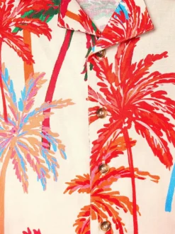 Clearance Angel & Rocket Cream Tyler Bright Palm Short Sleeve Shirt