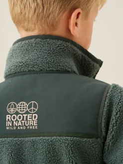 Angel & Rocket Green Aaron Zip Through Sherpa Fleece^BOY Coats & Jackets|Snowsuits & Coats