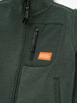 Angel & Rocket Green Aaron Zip Through Sherpa Fleece^BOY Coats & Jackets|Snowsuits & Coats