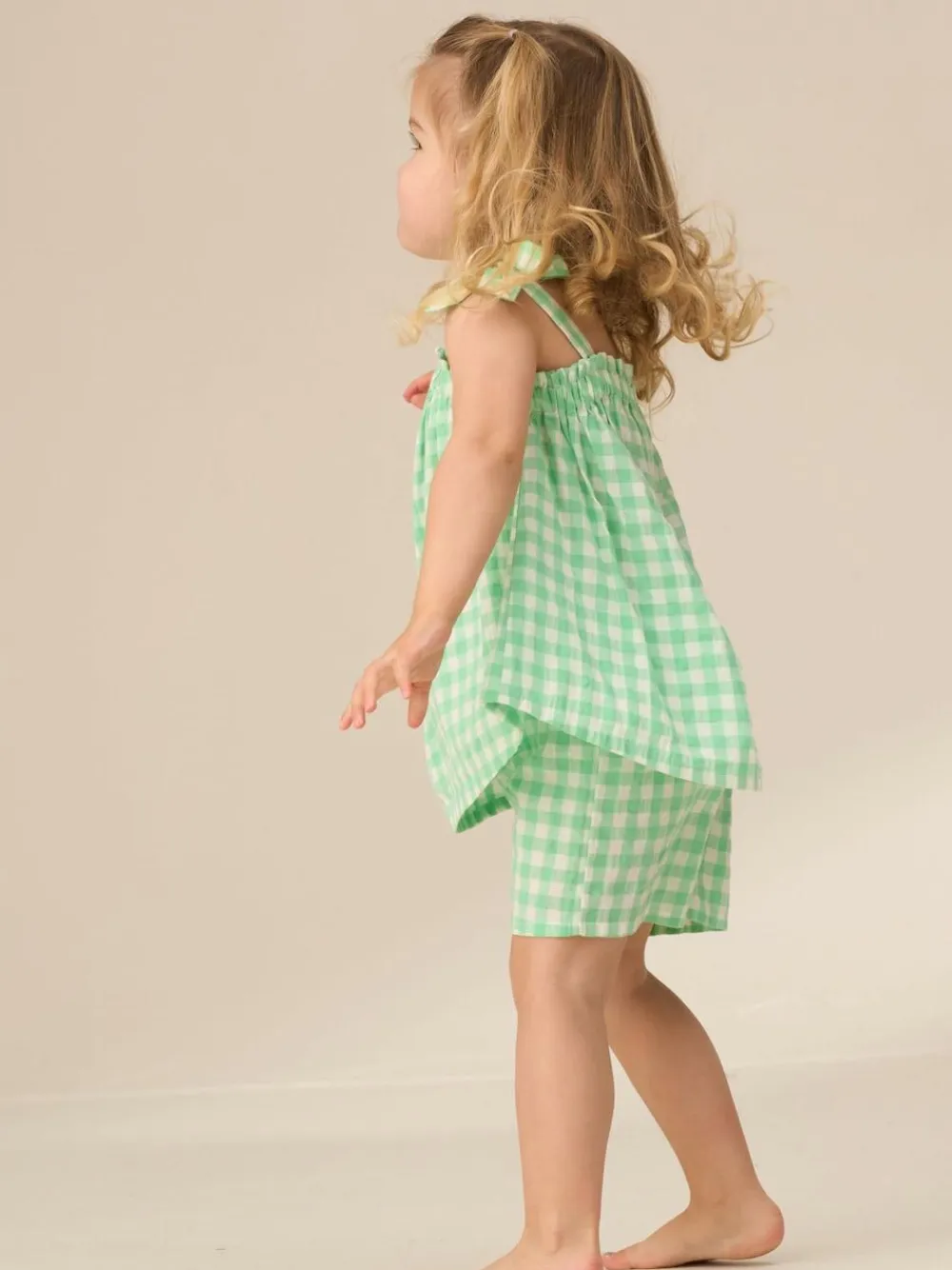 Angel & Rocket Green Connie Gingham Top and Shorts