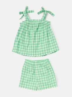 Angel & Rocket Green Connie Gingham Top and Shorts
