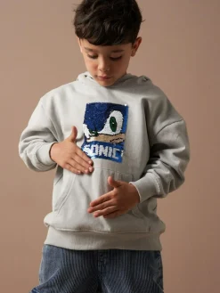 Angel & Rocket Grey Sonic Sequin 100% Cotton Hoodie^BOY Sweatshirts & Hoodies