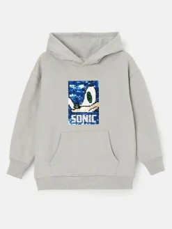 Angel & Rocket Grey Sonic Sequin 100% Cotton Hoodie^BOY Sweatshirts & Hoodies