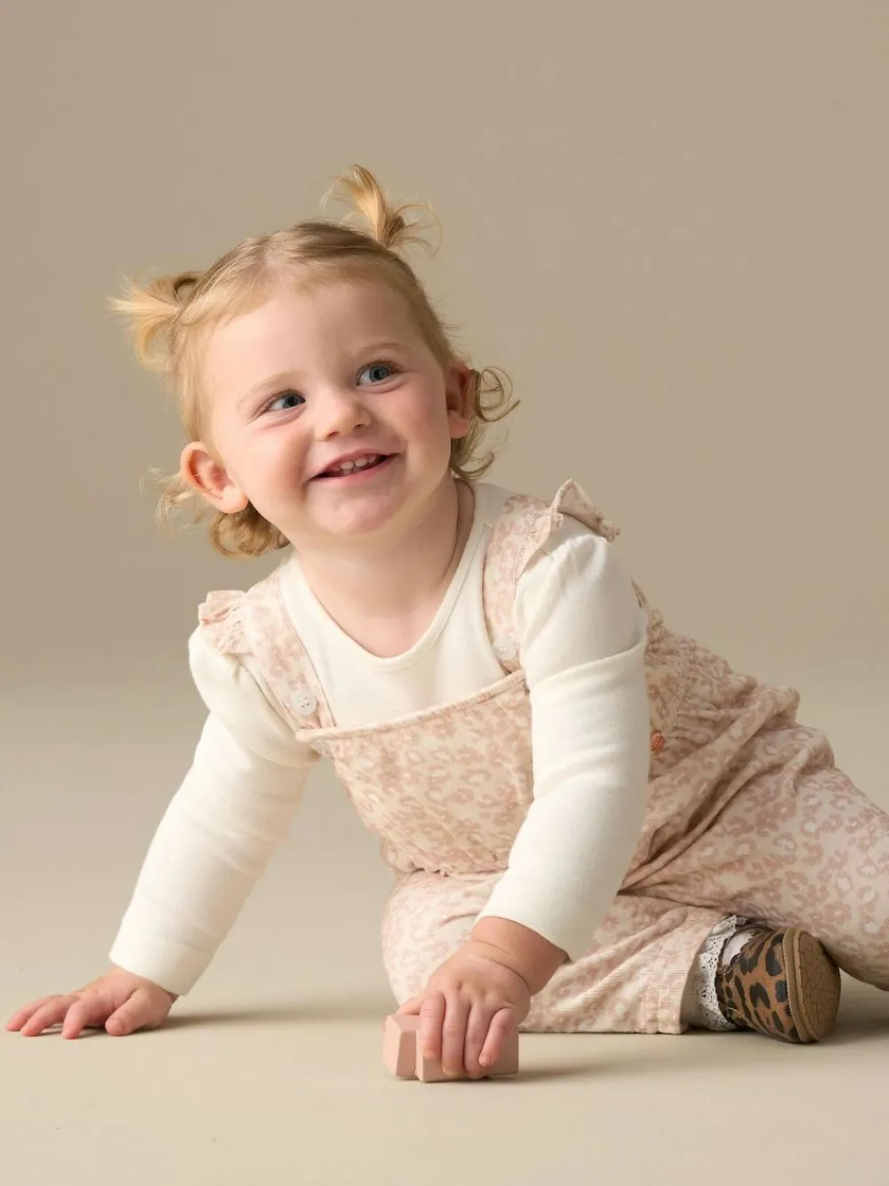 Online Angel & Rocket Nude Nellie Animal Print Cord Dungaree & Bodysuit