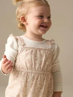 Online Angel & Rocket Nude Nellie Animal Print Cord Dungaree & Bodysuit