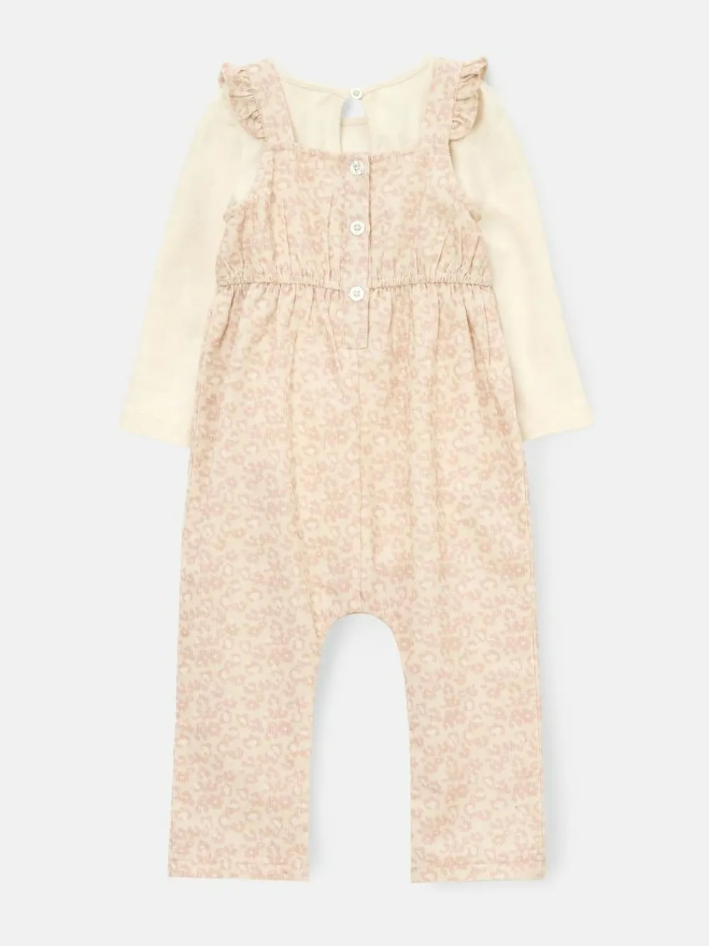 Online Angel & Rocket Nude Nellie Animal Print Cord Dungaree & Bodysuit