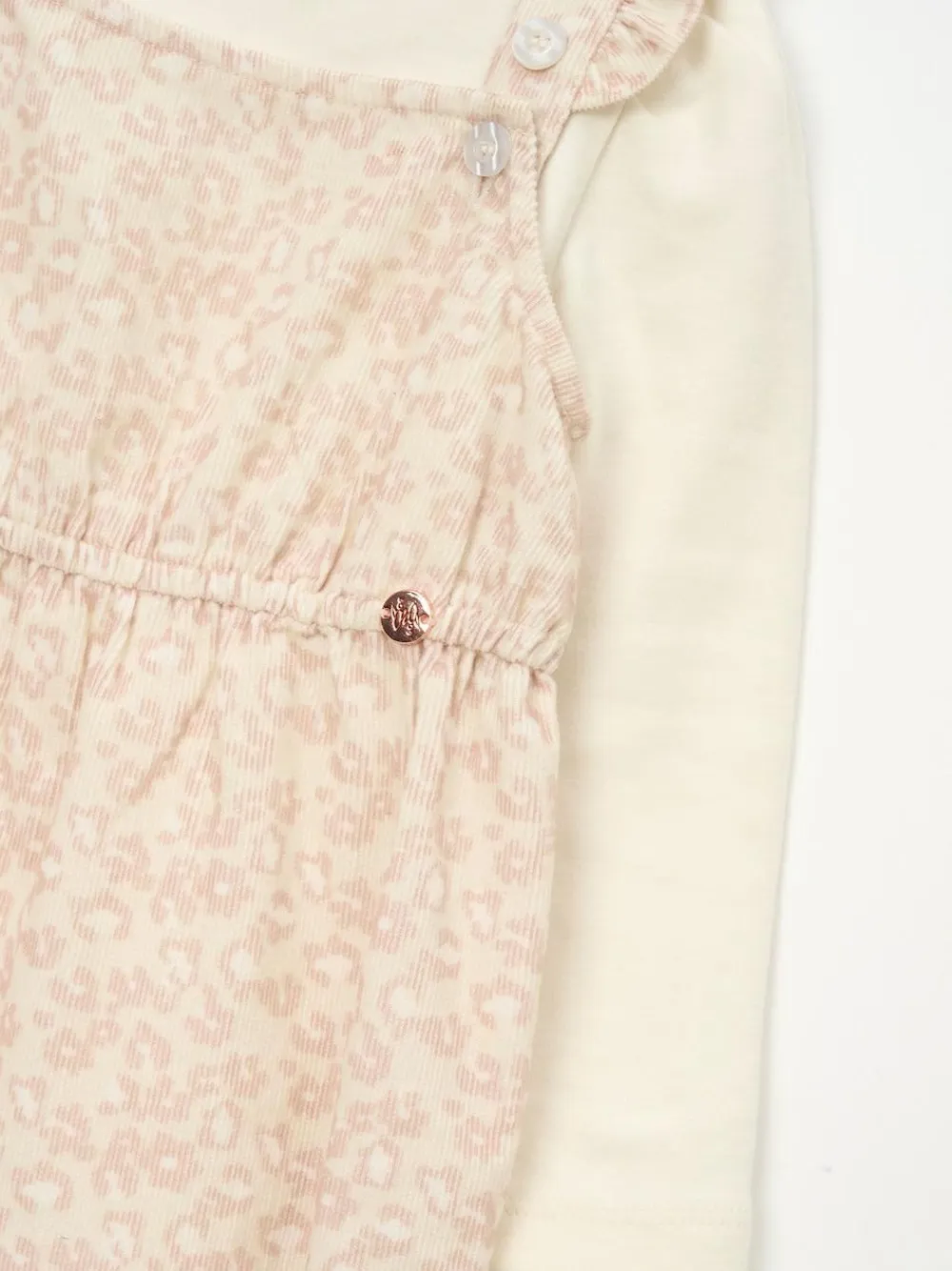 Online Angel & Rocket Nude Nellie Animal Print Cord Dungaree & Bodysuit