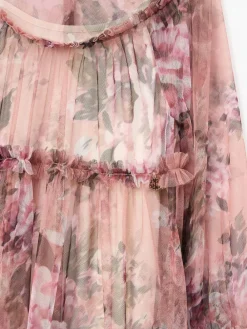 Sale Angel & Rocket Pink Cara Printed Swing Mesh Dress