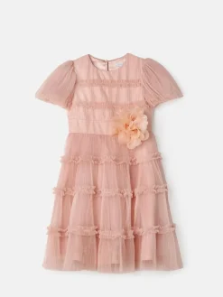 Angel & Rocket Pink Clara Pleated Mesh Corsage Dress^ Occasionwear