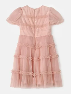 Angel & Rocket Pink Clara Pleated Mesh Corsage Dress^ Occasionwear