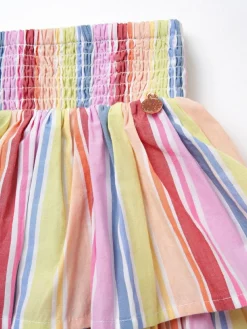 Angel & Rocket Pink Faye Multi Stripe Tiered 100% Cotton Skirt^ Shorts & Skirts