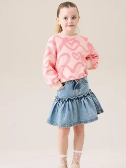 Angel & Rocket Pink Harlow Heart Jumper^ Knitwear & Sweaters|Knitwear
