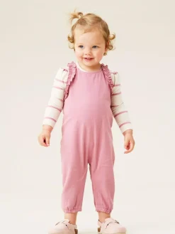 Angel & Rocket Pink Mila Frill Shoulder Dungaree And Print Bodysuit^ Jumpsuits & Playsuits