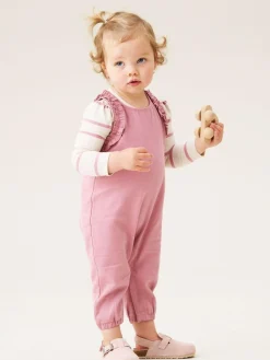 Angel & Rocket Pink Mila Frill Shoulder Dungaree And Print Bodysuit^ Jumpsuits & Playsuits