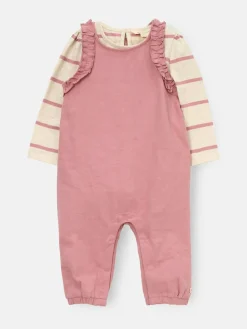 Angel & Rocket Pink Mila Frill Shoulder Dungaree And Print Bodysuit^ Jumpsuits & Playsuits