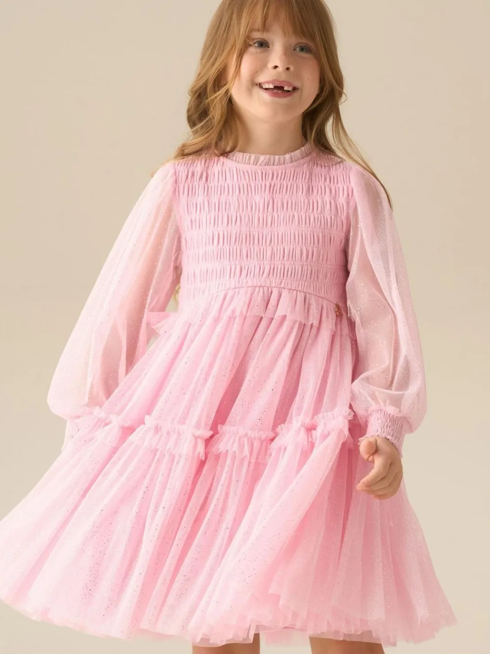 Online Angel & Rocket Willow Ivory Balloon Sleeve Boho Dress Pink