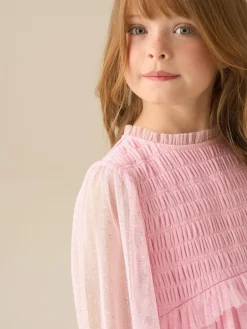 Online Angel & Rocket Willow Ivory Balloon Sleeve Boho Dress Pink