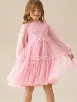 Online Angel & Rocket Willow Ivory Balloon Sleeve Boho Dress Pink