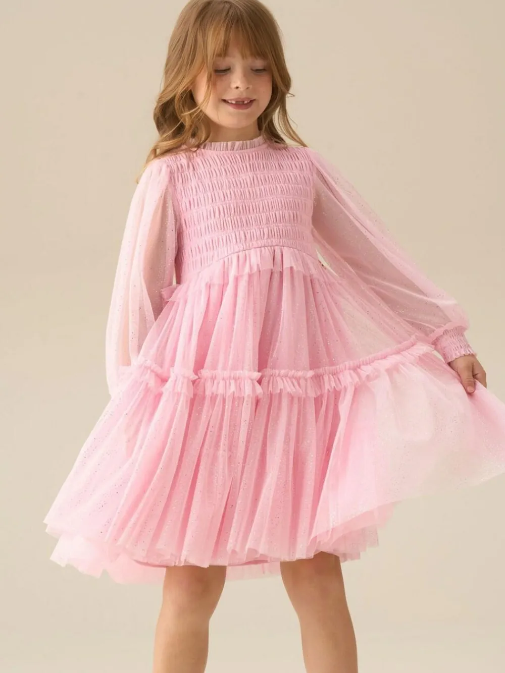 Online Angel & Rocket Willow Ivory Balloon Sleeve Boho Dress Pink