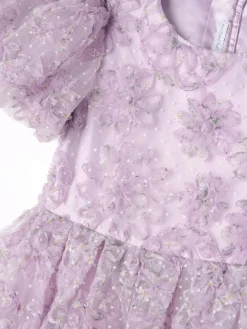 Angel & Rocket Purple Ines Purple Embellished Puff Sleeve Dress^ Occasionwear